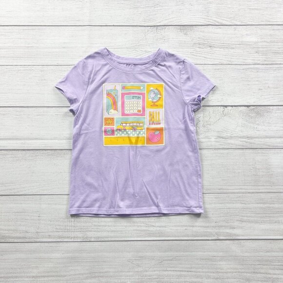 Cat & Jack Other - Cat & Jack Girls T-Shirt Purple Back to School Graphic Tee S 6-7